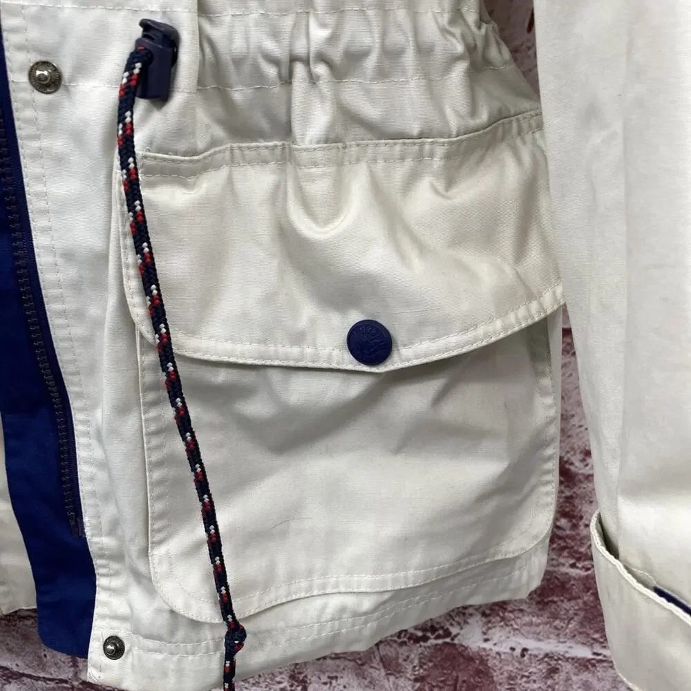 Vintage Pacific Trail, Women’s trail jacket with hood size Cream, Blue Size S